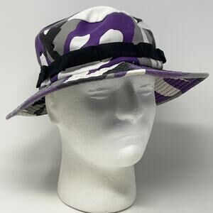 Camouflage Bucket Hat Purple Military Army Camo Fishermans Hat Pail Hat S-M
